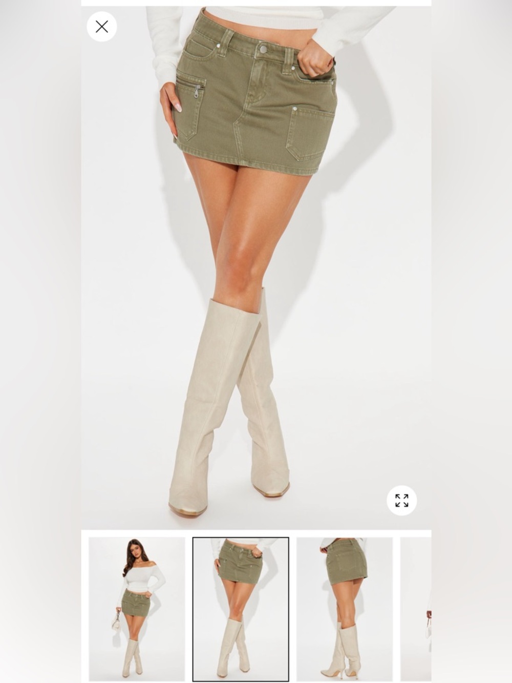 Fashion Nova Olive Green Women's Mini Skirt
